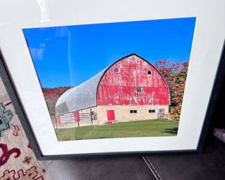 Red barn framed photo