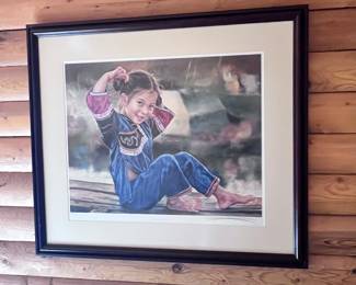 Wai Ming "I Love My Braids" signed and numbered framed art