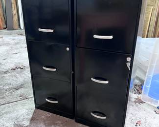 2 small 3-drawer file cabinets