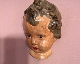 Chalk baby head from 1930's