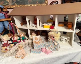 Handmade doll house comes with furniture