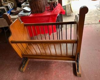 Vintage Crib on the covered back