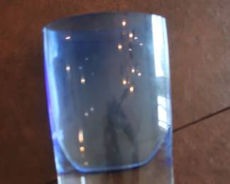 87.  Blue Clear vase.  the price is 15.00