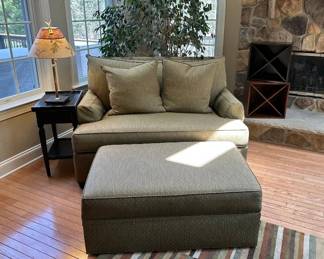 ETHAN ALLEN love seat and storage ottoman