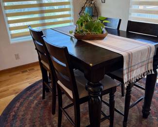 Distressed Wood High Top Table and Chair Set