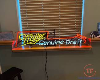 Neon Miller Guitar Beer Sign