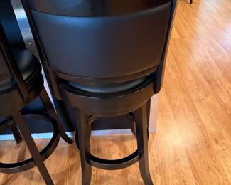 Augusta Black Wood Swivel Barstools