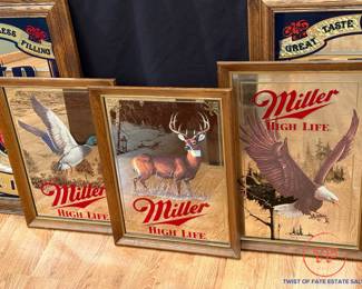 Vintage Mirrored Beer Advertisement Signs