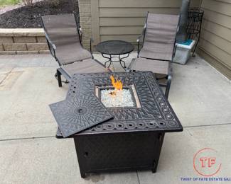 Fire Sense Outdoor Patio Cast Aluminum Fire Pit
