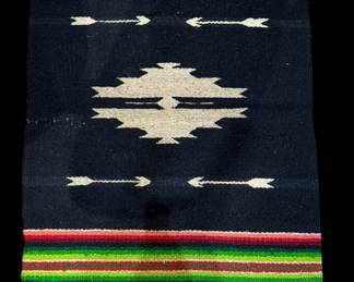 Southwestern Navajo Style Medallion Arrows Hand Woven Saddle Blanket/Rug (46" x 27")