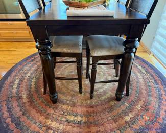 Distressed Wood High Top Table and Chair Set