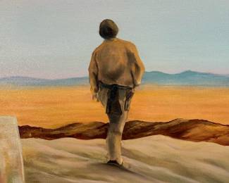 Original Oil on Canvas STAR WARS Binary Sunset Iconic Scene (6' x 3') by CLINT YAWS