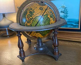 Wooden Globe with Zodiac—Made in Italy