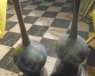 Pair of vintage pottery lamps