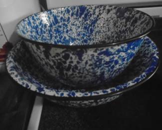 Blue splatter ware (not old)