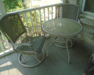 patio table and 2 chairs