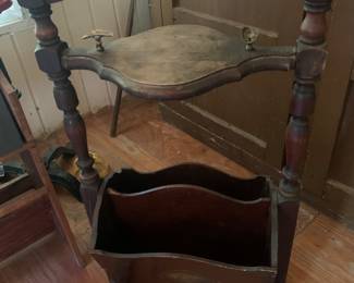 “Smoking” table with magazine rack below-a true conversation piece