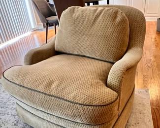 Brown Bros custom upholstered chair w/wheels