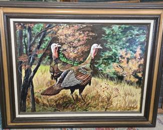 ORIGINAL WILD TURKEY OIL PAINTING