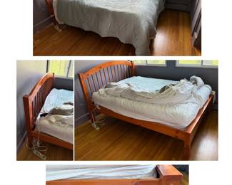 Full size bed, Thick Cherrywood frame & headboard. Includes mattress & electric heater pad.