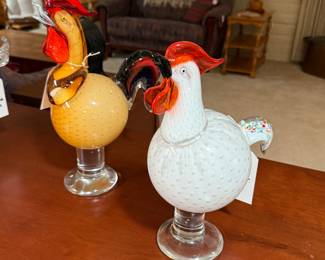 Murano rooster figurine