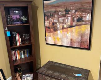 Trunk, Grandinroad Bookcase, Artwork