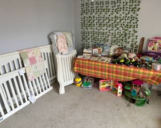 Baby Bed and Mattress, Children’s Books, John Deere Toys, Fisher Price, Little People, etc.