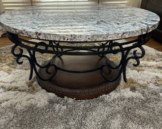 Custom Stone/Iron Coffee Table