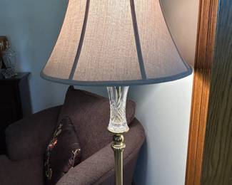 Stiffel Crystal Brass Floor Lamp