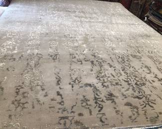 Very fine modern handmade rug with wool and silk pile
12 ft by 9
$1900