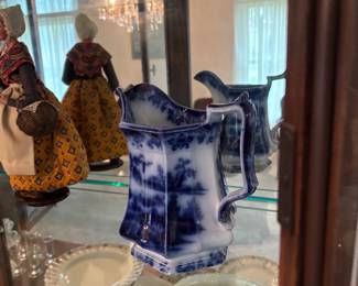 Mid to Late 19th Century Flow Blue Pitcher