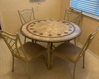 Marble top kitchen table with four chairs