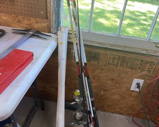 Fishing poles.