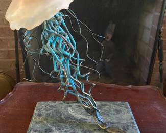 Stewart and Steven Wegner Bronze jellyfish Sculpture.