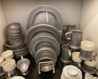 Pewter dish set.