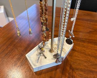 Neclaces: Rosaries, pearls, and costume necklaces