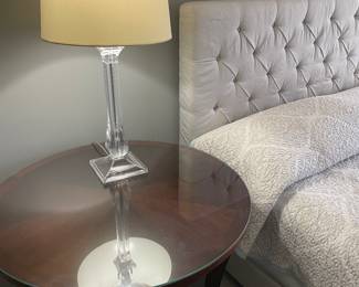 Nightstand /side table with lower-tier and glass protective top
