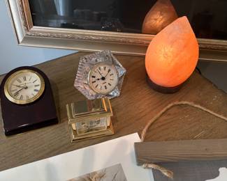 Herman Miller clocks and Himalayan pink salt lamp