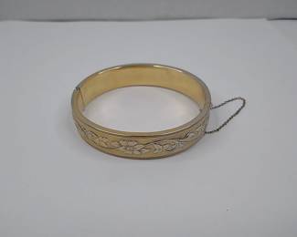 Gold Filled Etched Bracelet