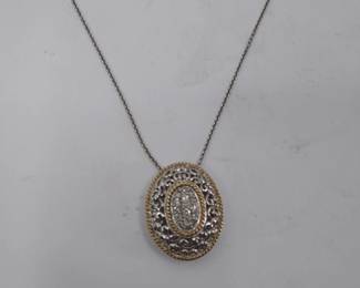 Sterling Diamond Pendant Necklace