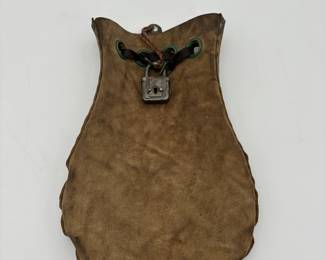 Antique Leather Money Mailer Bag with Lock and Key