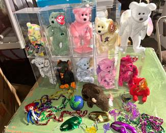 Most of the Babies Beanies are the Birth Month Series, below are some Mardi Gras decorations.
