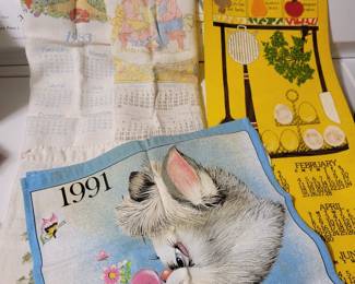 Vintage tea towel calendars