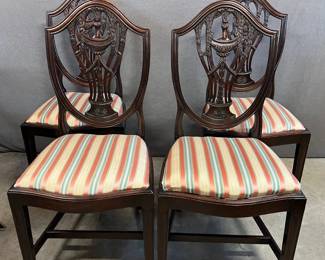 Set of four Adams style Neo Classical mahogany side chairs
