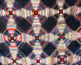 Vintage 1930 patchwork quilt topper made from garment textile fragments