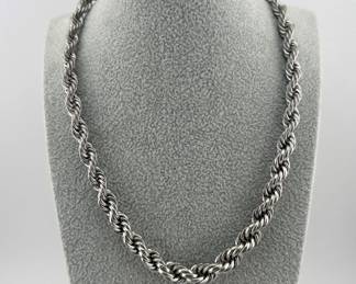 Sterling silver necklace; 15"L