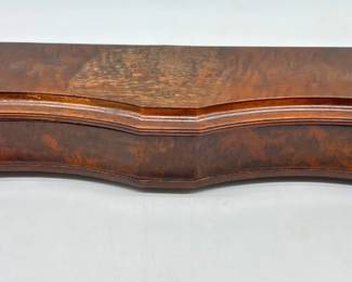 Serpentine hardwood divided jewelry box