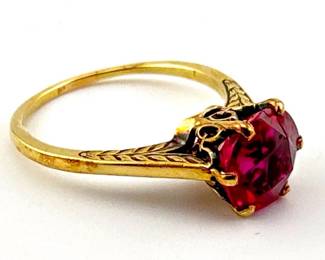14kt synthetic ruby ring