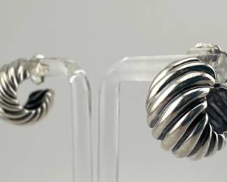 David Yurman hoops in sterling