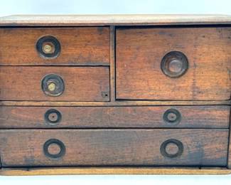 Walnut table top chest